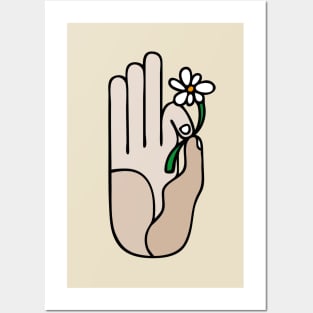 Vitarka Mudra With Flower Posters and Art